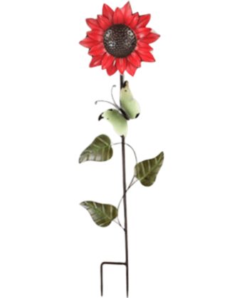 F19-86056-A Sunflower - Red - Garden Stake
