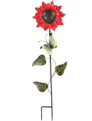 F19-86056-A Sunflower - Red - Garden Stake