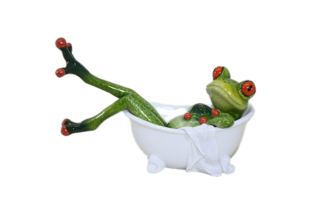 QYX6081E Funky Frog - Bathtub - Polyresin