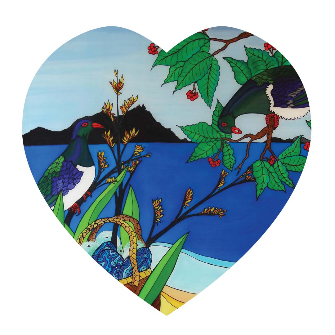 JMHT09 Jo May 3D Textured Ceramic Heart Wall Hanging - Wood Pigeon