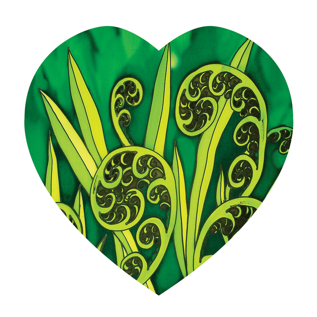 JMHT04 Jo May Ceramic Heart Wall Hanging with cork backing and cord - Koru
