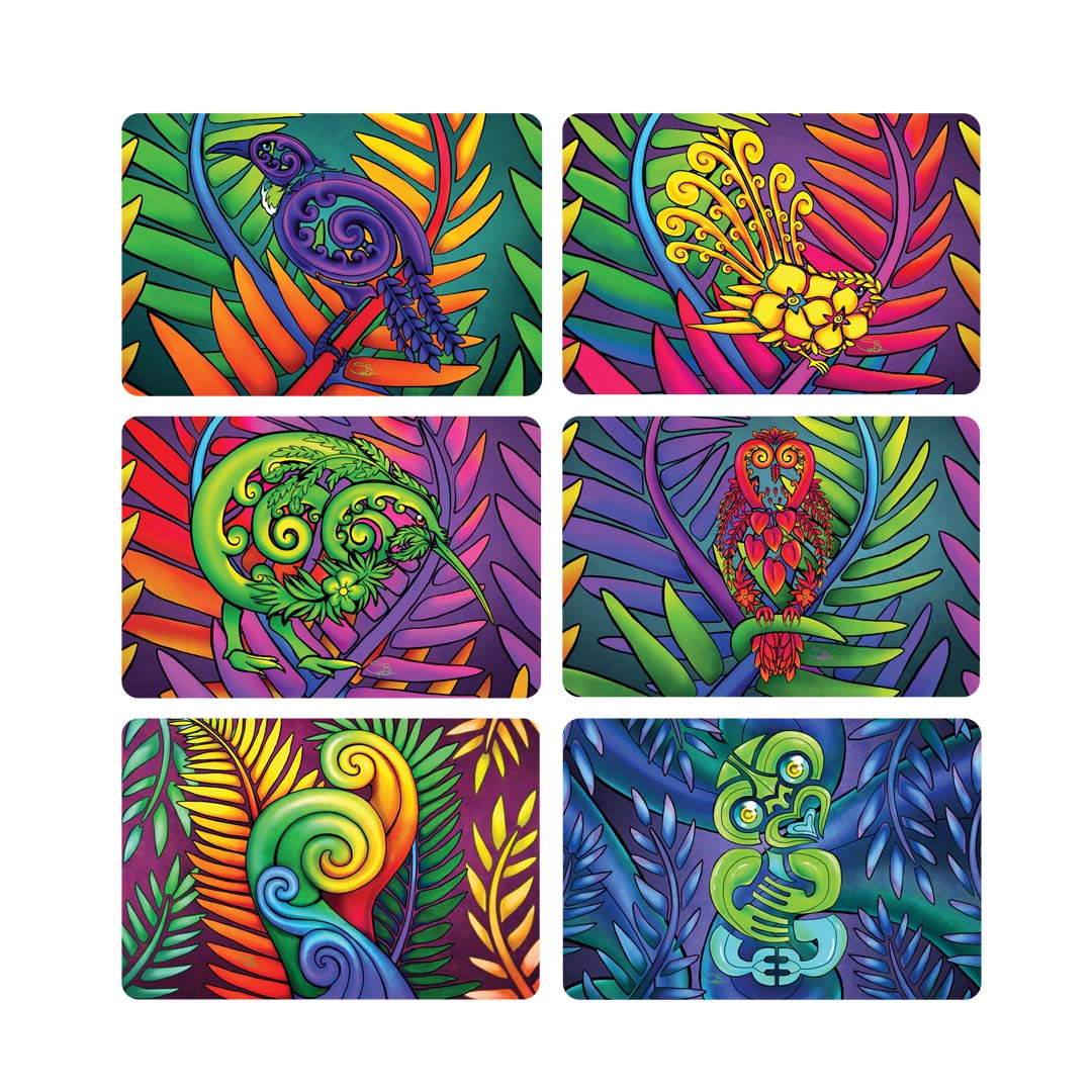 PM09 Sophie Blokker Bright Art Placemats - set of 6 with MDF Cork Backing