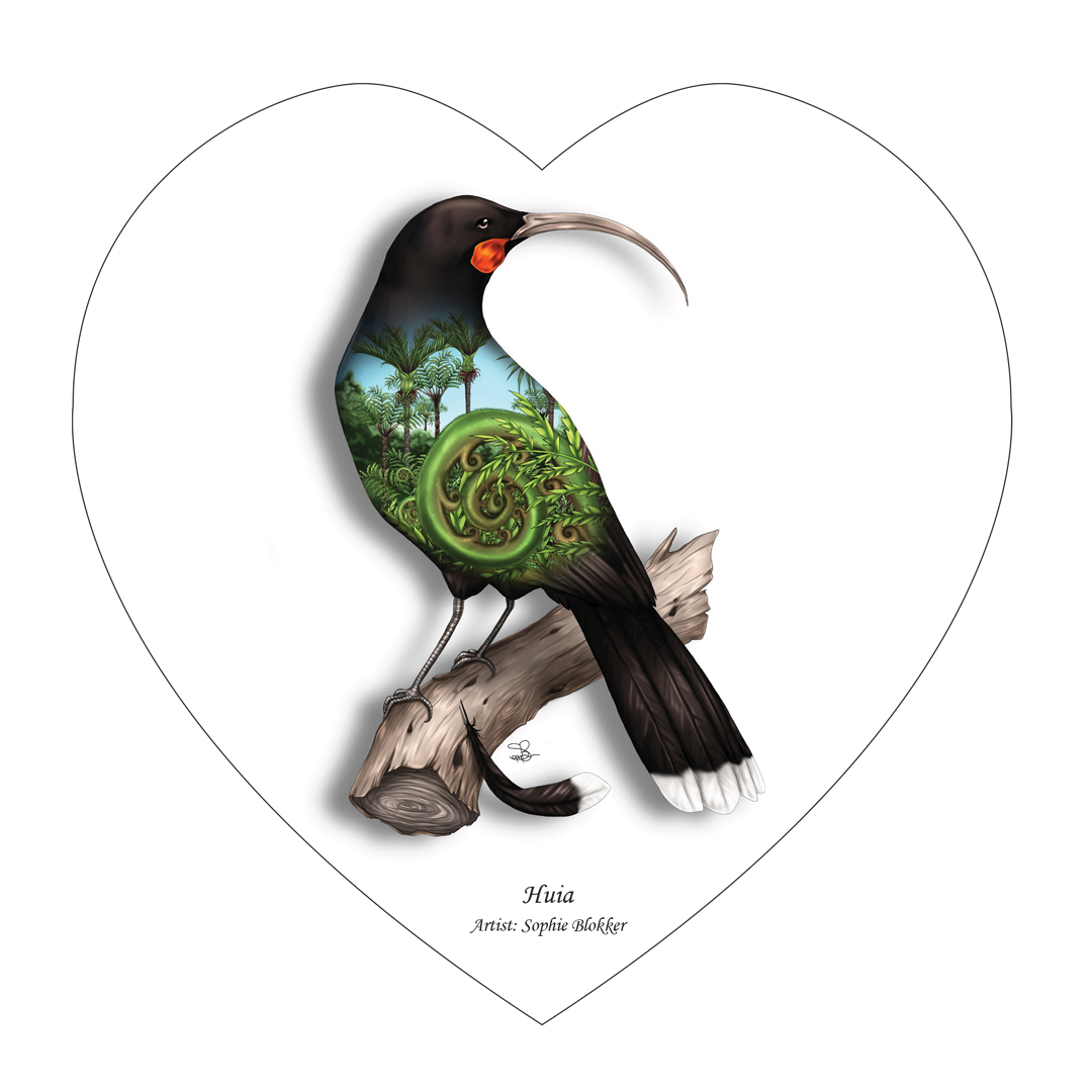 SBHT02 Sophie Blokker Ceramic Heart Wall Hanging with cork backing and cord - Huia