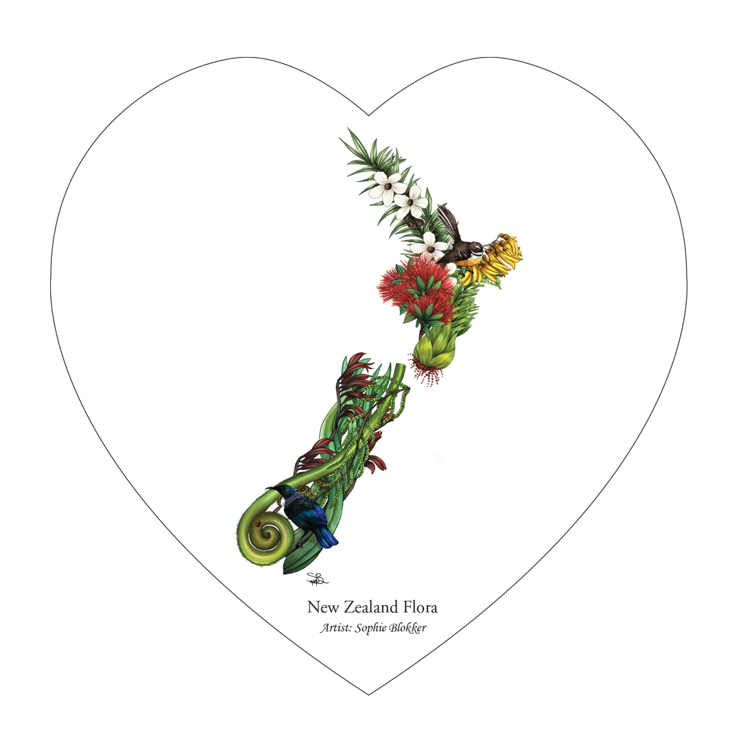 SBHT06 Sophie Blokker Ceramic Heart Wall Hanging with cork backing and cord - NZ Flora