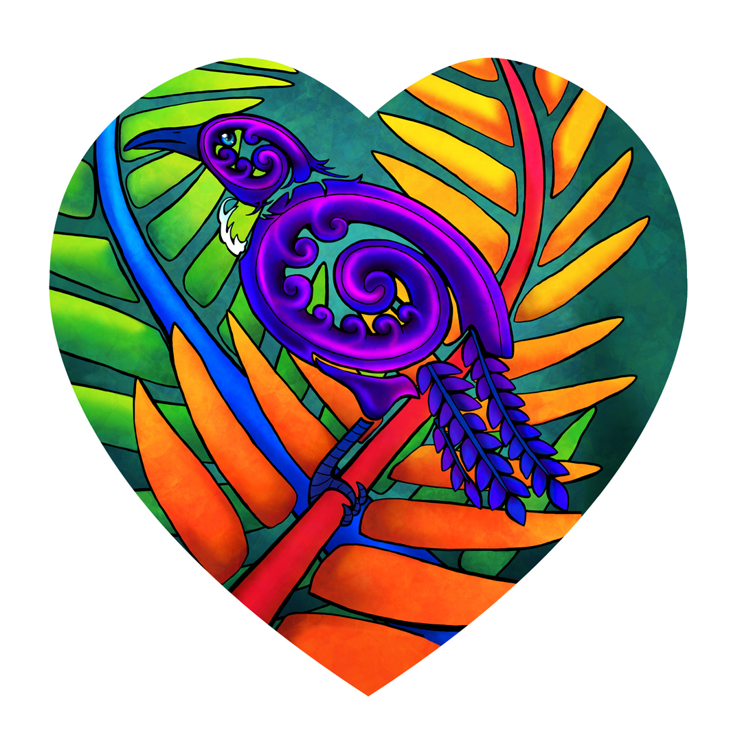 SBHT09 Sophie Blokker Ceramic Heart Wall Hanging with cork backing and cord - Koru Tui