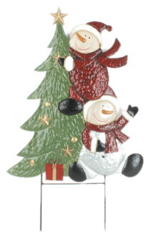 FJ1012 Christmas Snowmen Garden Stake