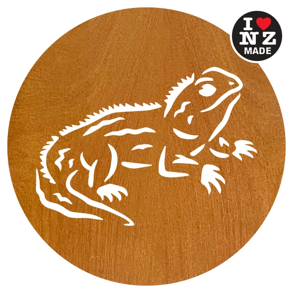 C25SB-TUA Sophie Blokker Set of 4 Laser Cut Rimu Veneer Coasters - Tuatara