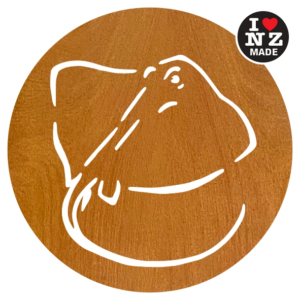 C25SB-STR Sophie Blokker Set of 4 Laser Cut Rimu Veneer Coasters - Stingray