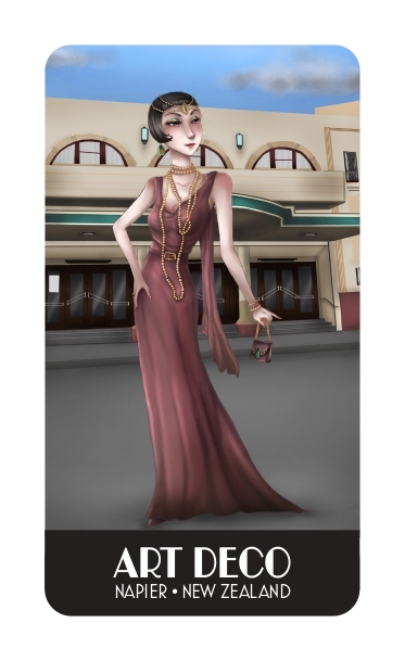 M505SB-364 Sophie Blokker Button Magnet 90 x 50mm Art Deco Lady Municipal Theatre