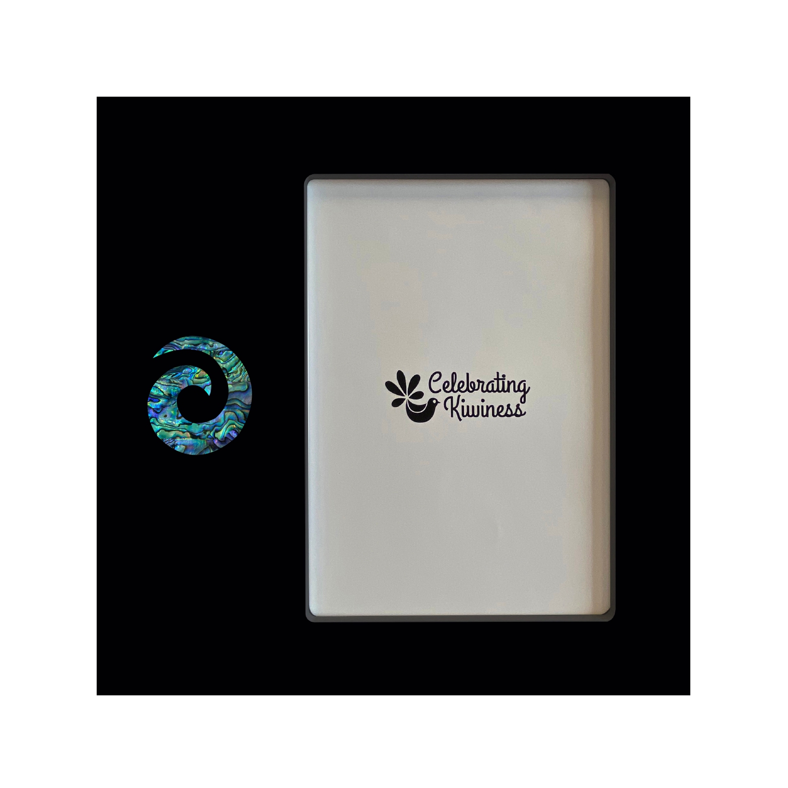46BP-B Photo Frame Black 4 x 6 with Paua Koru