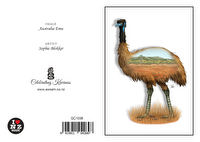 GC1038 EMU - Sophie Blokker Greetings Card with C6 Green Envelope - AUS Emu