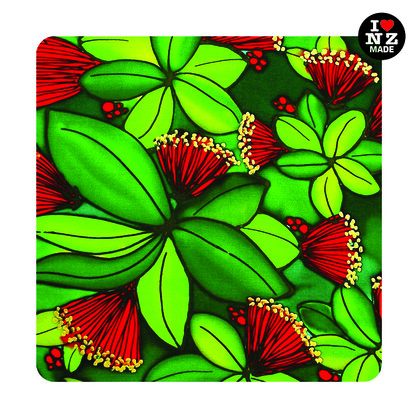 CJM-1071 Jo May Individual Acrylic Coaster with Pohutukawa