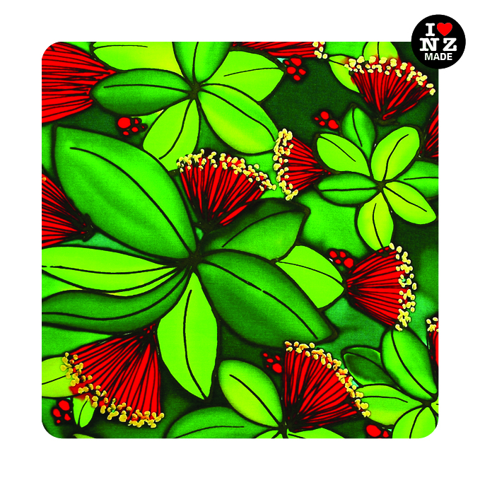 CJM-1071 Jo May Individual Acrylic Coaster with Pohutukawa