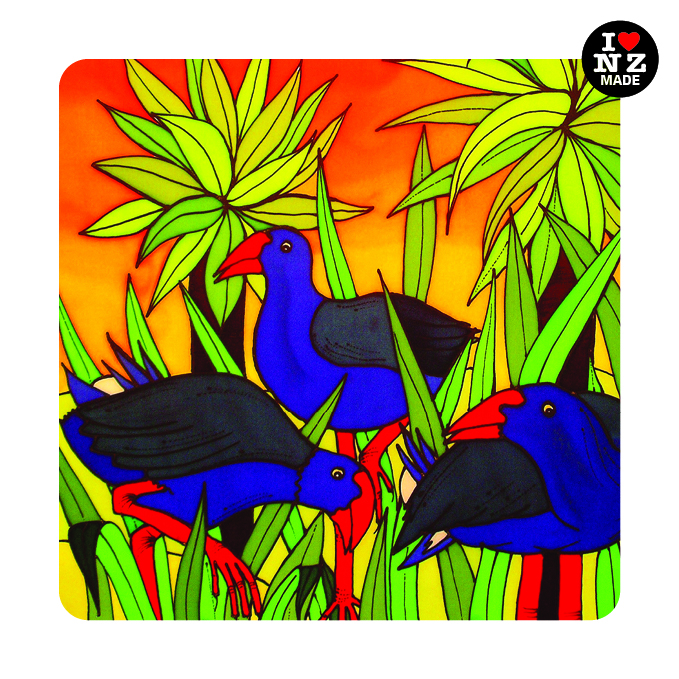 CJM-1107 Jo May Individual Acrylic Coaster with Pukeko 2