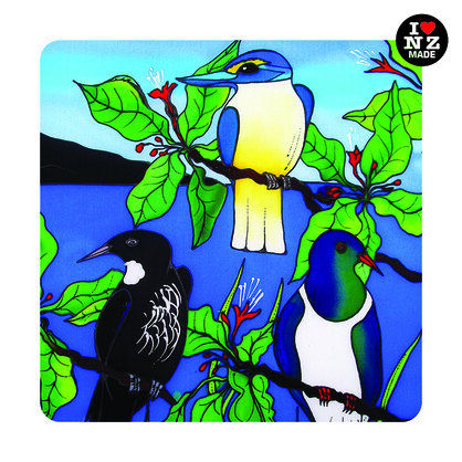 CJM-1285 Jo May Individual Acrylic Coasters with Native Birds Pack of 6