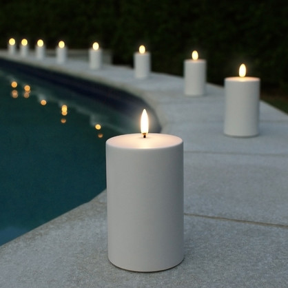 UYUNI LIGHTING Outdoor Candle - White 7.6cm x 12.7cm (3.0” x 5”) RRP $69.95
