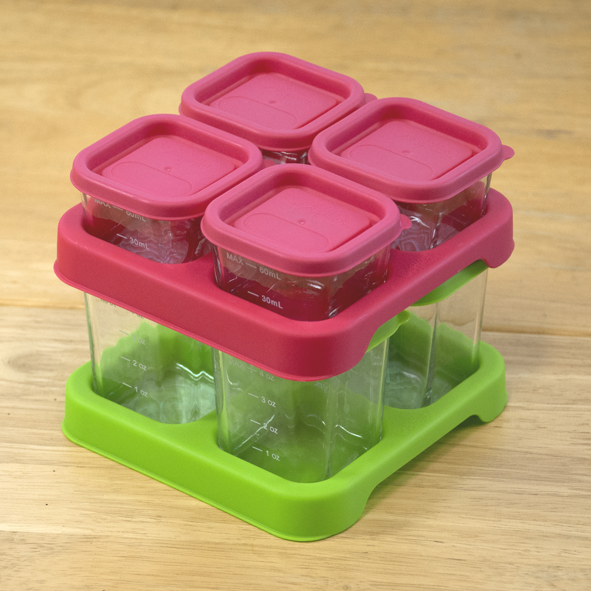 Fresh Baby Food Glass Cubes (2oz/4pk)-Green-Adult use only