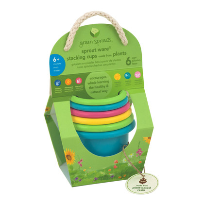 Sprout Ware Stacking Cups made from Plants (6 cups)-Multicolor-6mo+