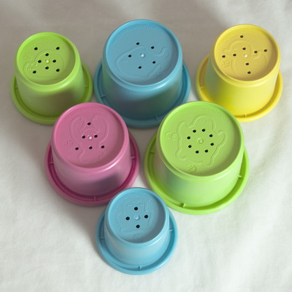Sprout Ware Stacking Cups made from Plants (6 cups)-Multicolor-6mo+