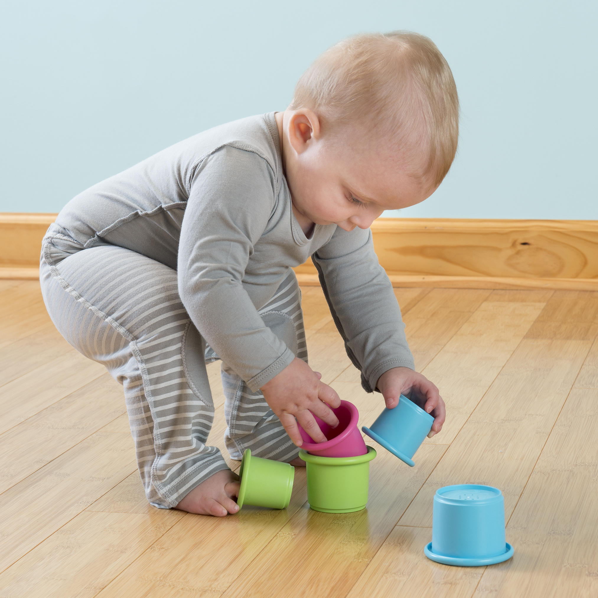 Sprout Ware Stacking Cups made from Plants (6 cups)-Multicolor-6mo+