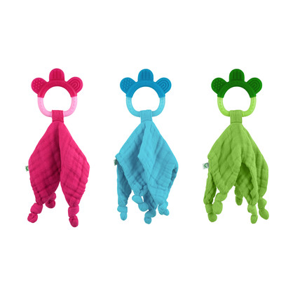 Muslin Blankie Teether made from Organic Cotton-3mo+