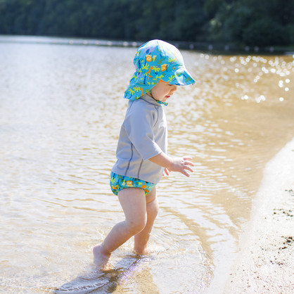 Snap Reusable Absorbent Swimsuit Diaper-Aqua Jungle