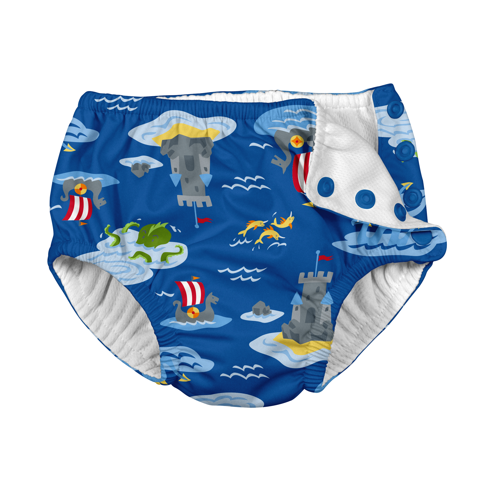 Snap Reusable Absorbent Swimsuit Diaper-Royal Viking Sea