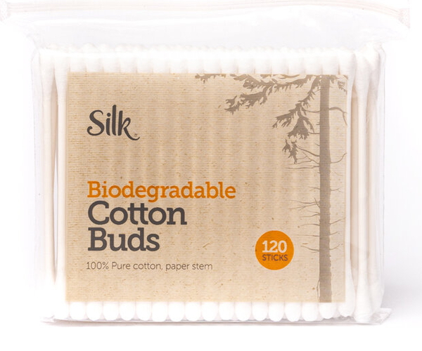 Silk Biodegradable Cotton Buds (Paper Stem) 120's