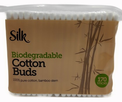 Silk Biodegradable Cotton Buds (Bamboo Stem) 170's)