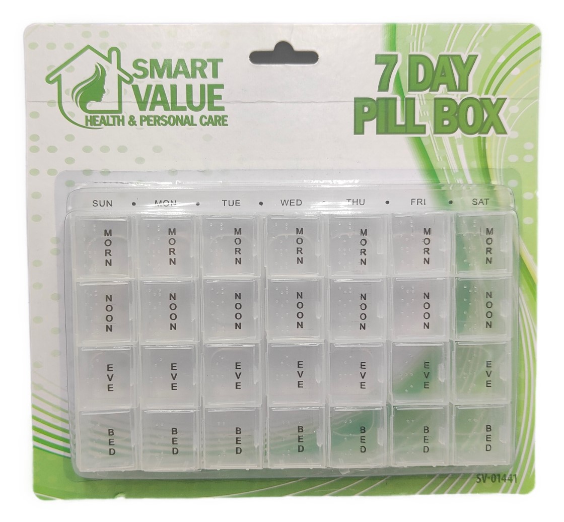 7 Day Pill Box 4x Daily Compartments