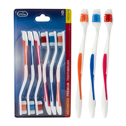 All Pure Premium Toothbrush 6pk Medium