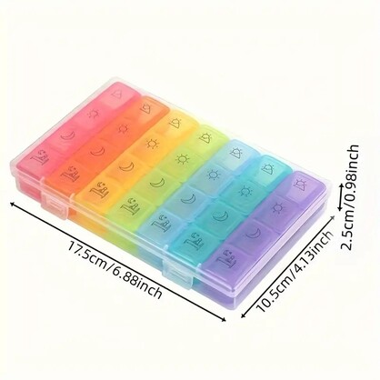 Wish 7 Day Travel Pill Case 28 Compartment