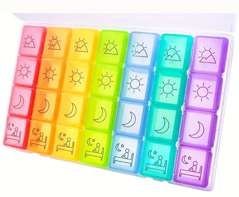 Wish 7 Day Travel Pill Case 28 Compartment