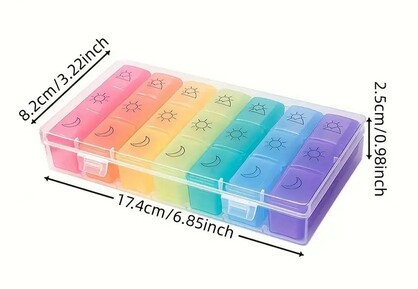 Wish & Day Travel Pill Case 21 Compartment