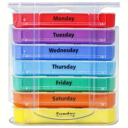 Stackable Pill Organiser 7Day 4 Compartment