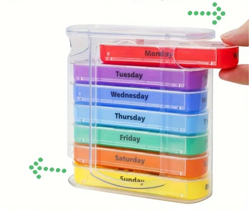 Stackable Pill Organiser 7Day 4 Compartment