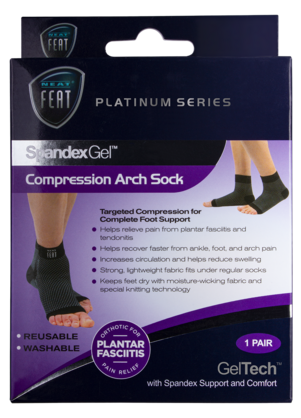 Spandex Gel Compression Arch Sock Medium