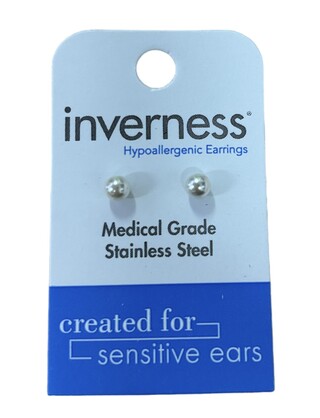 INV POST PIERCING STS 4MM CREAM PEARL