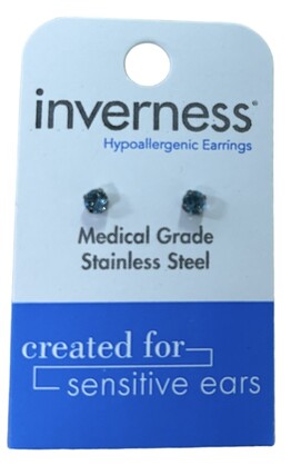 INV POST PIERCING STS 3MM AQUA CRYSTAL