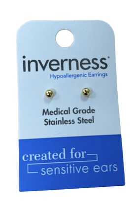 INV POST PIERCING STS 24K GP 3MM BALL