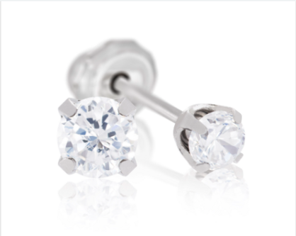 INV POST PIERCING STS 3MM CZ TIFF