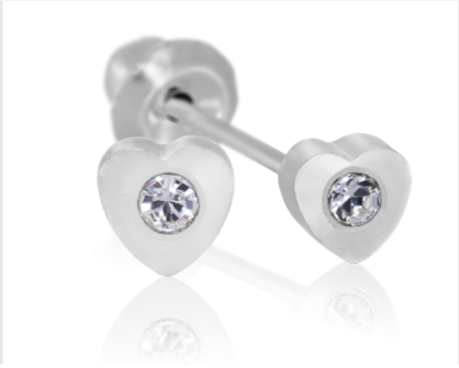 INV POST PIERCING STS HEART W 1.6MM CRYSTAL