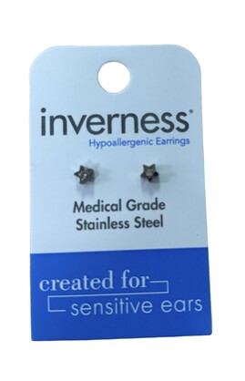 INV POST PIERCING STS STAR W 1.6MM CRYSTAL