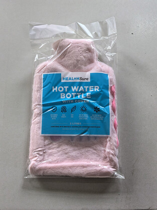 HEALTH + SURE HOT WATER BOTTLE 2L WITH PINK MONSTER COVER
