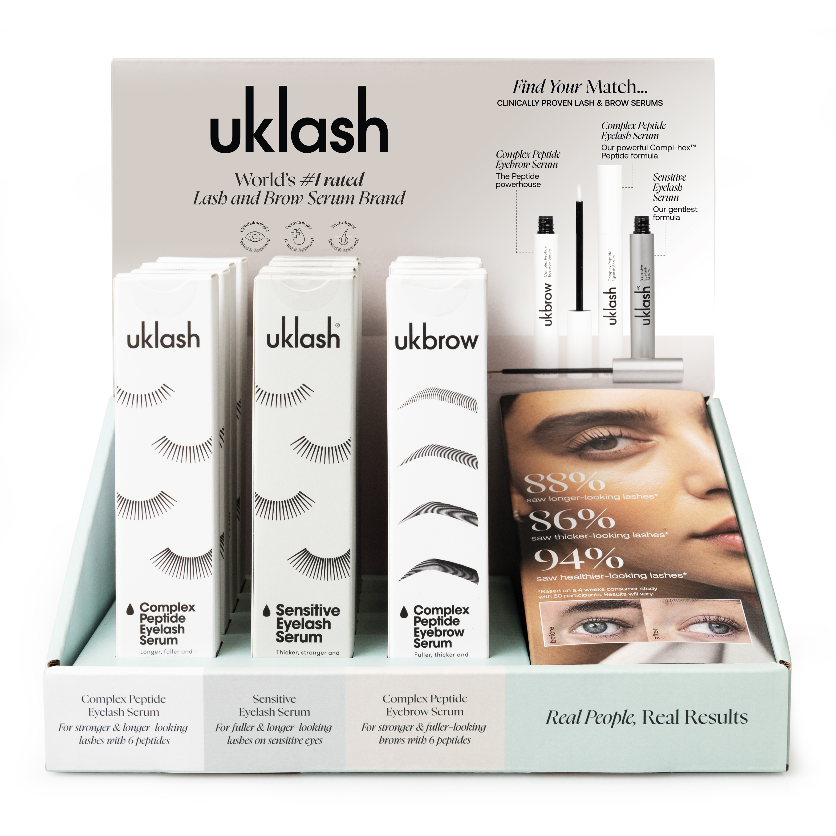 UKLASH EYELASH & BROW CDU - 12 PIECES