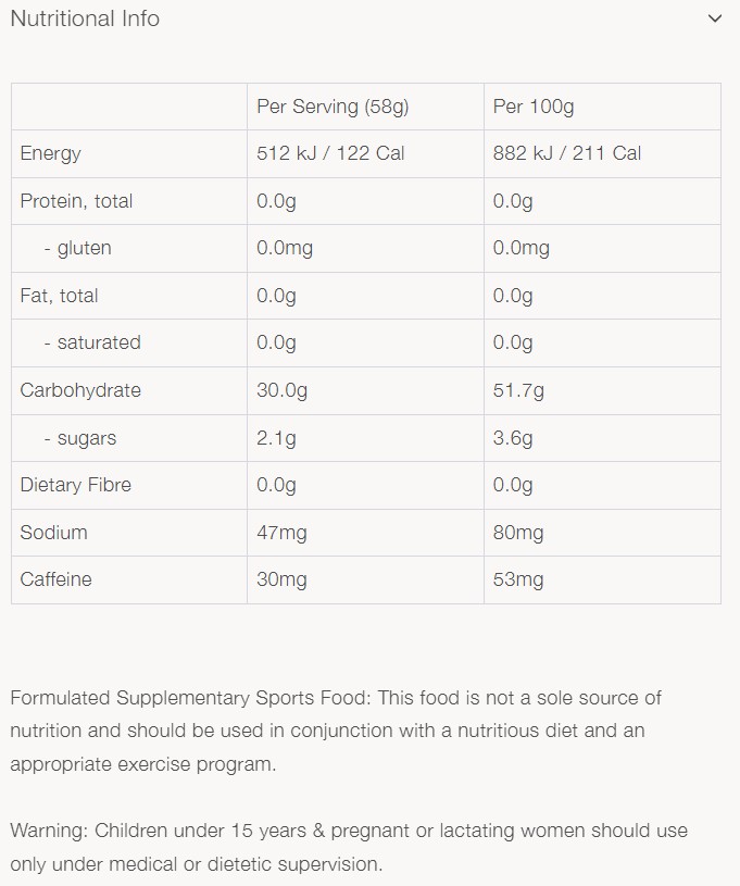 PURE FLUID ENERGY GEL - TROPIACAL CAFFEINE