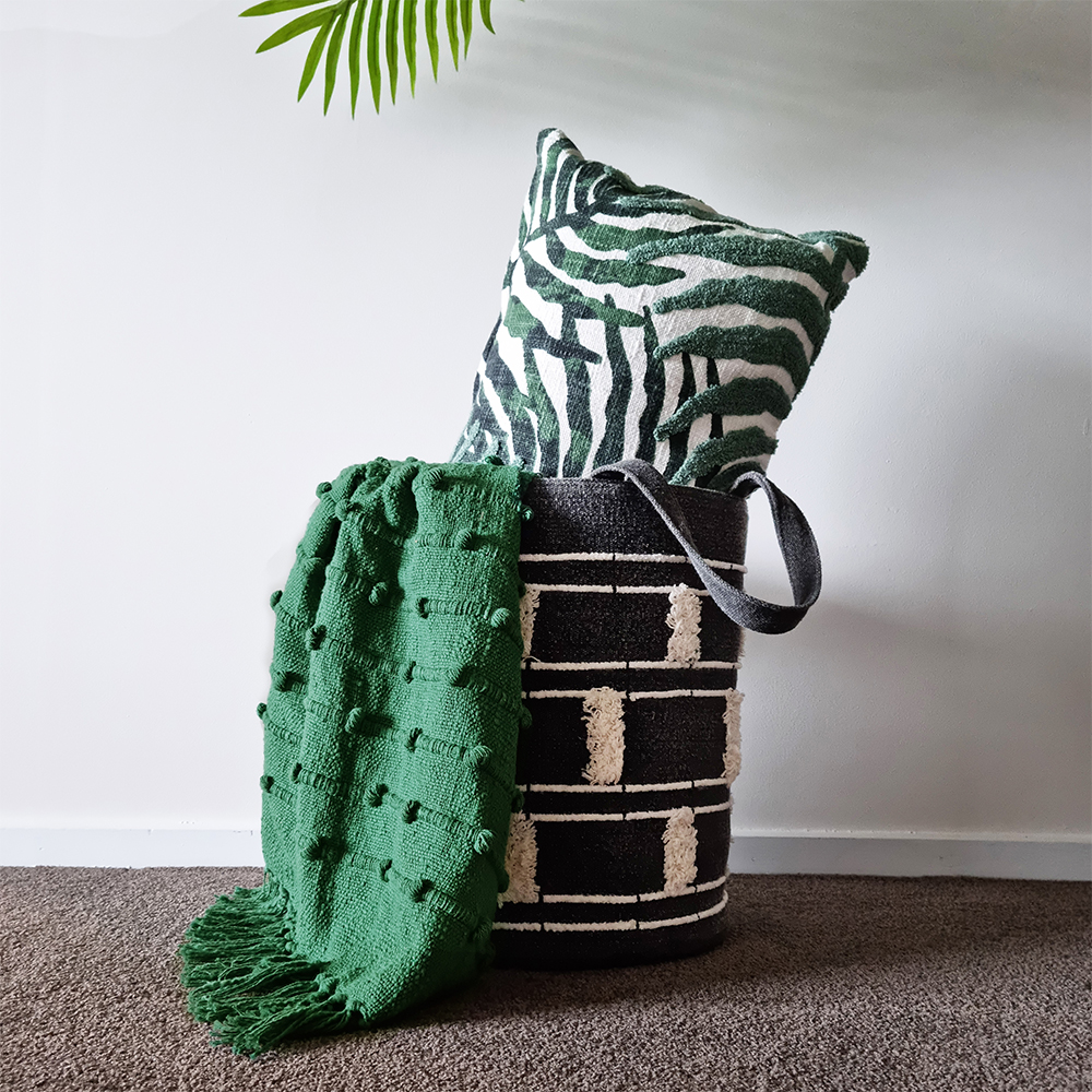 Wholesale Manly Basket 30x30x40cm Black & White J.Elliot Home