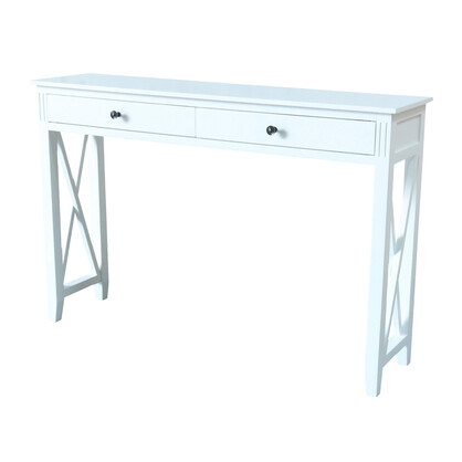 Devon 2 Drawer Console Table 120x30x80cm White
