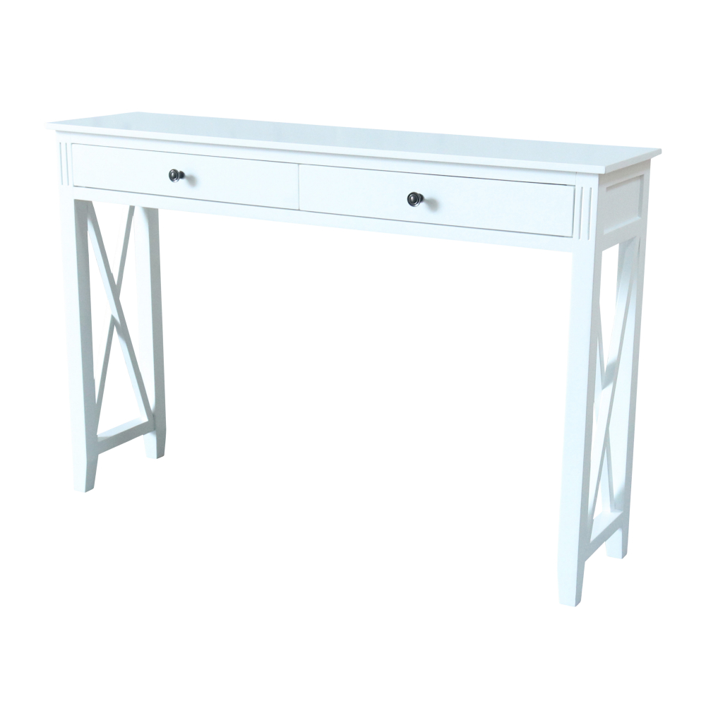Devon 2 Drawer Console Table 120x30x80cm White