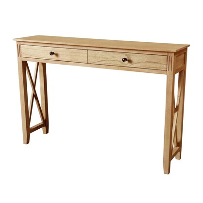 Devon 2 Drawer Console Table 120x30x80cm Oak